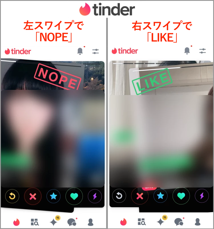 Tinderのスワイプ形式